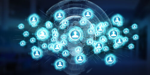 Social media digital interface background 3D rendering